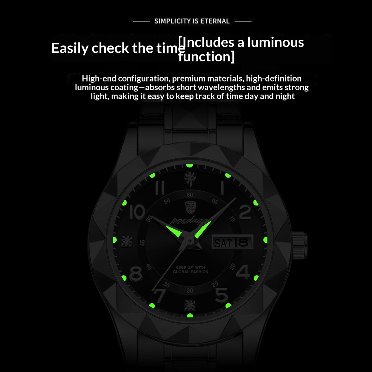 Women's Waterproof Luminous Dual Calendar Watch - image 3