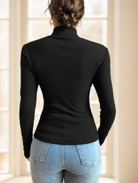 Basic Turtleneck Slim Long Sleeve Solid Color Women's Top - image 5