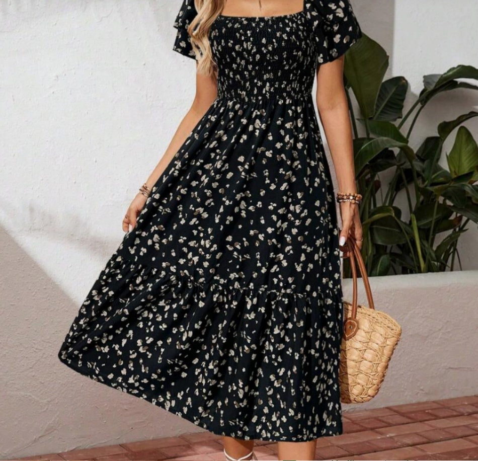 Summer Print Halter Ruffle Dress For Women - image 3
