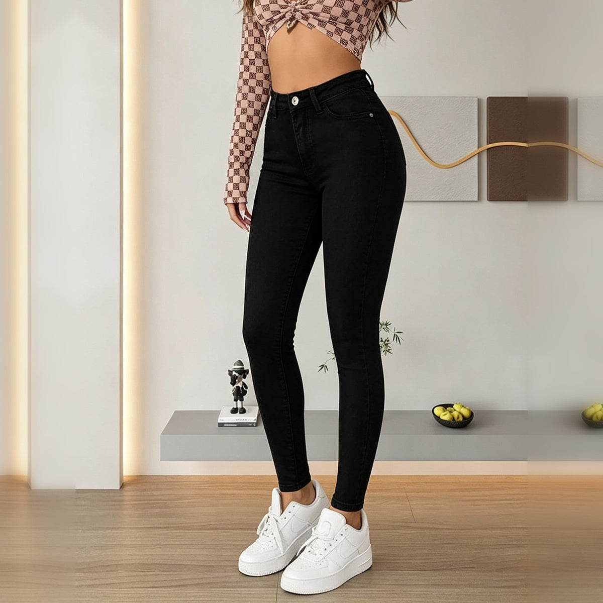 Jeans skinny negros de tiro alto al tobillo - image 5
