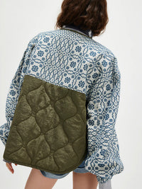 Women's Quilted Printed Patchwork Button Lightweight Cotton Coat - image 2