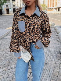 Camisa con botones combinada de leopardo y rayas - image 6