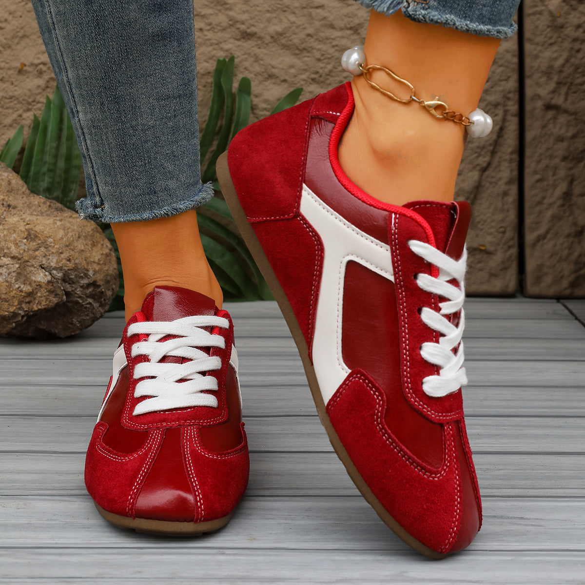 Women's Retro Lace-Up Sneakers - image 7