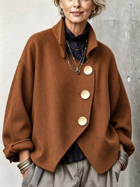 Loose Retro Coat with Large Buttons - image 8