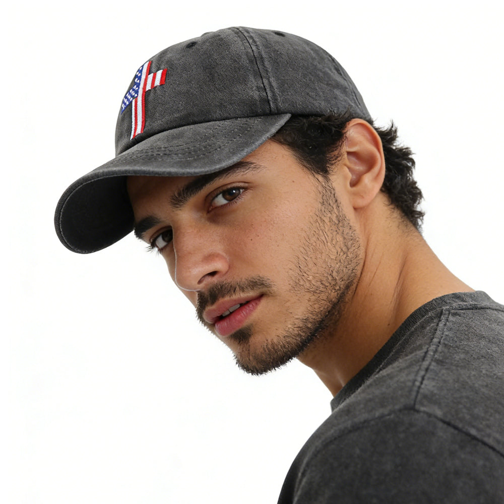 Christian American Flag Cross Baseball Cap - image 5
