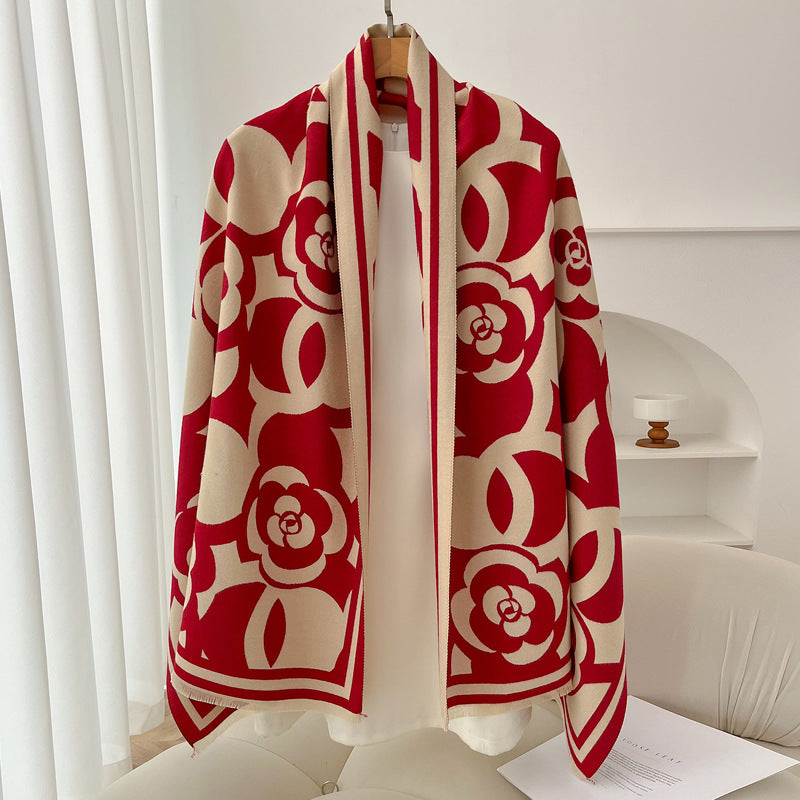Retro High Sense Artificial Cashmere Scarf - image 3