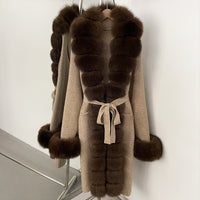 Long Knit Faux Fur Coat - image 11