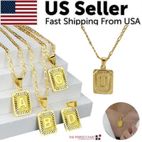Gold Initial Letter Pendant Necklace - image 1