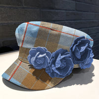 Gorra boina de cuadros con flores - image 1