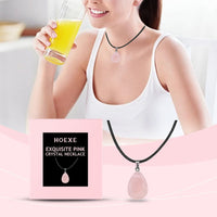 Fine Pink Crystal Necklace Light Luxury Niche Ins Simple Style Daily Versatile Clavicle Chain Gentle - image 2