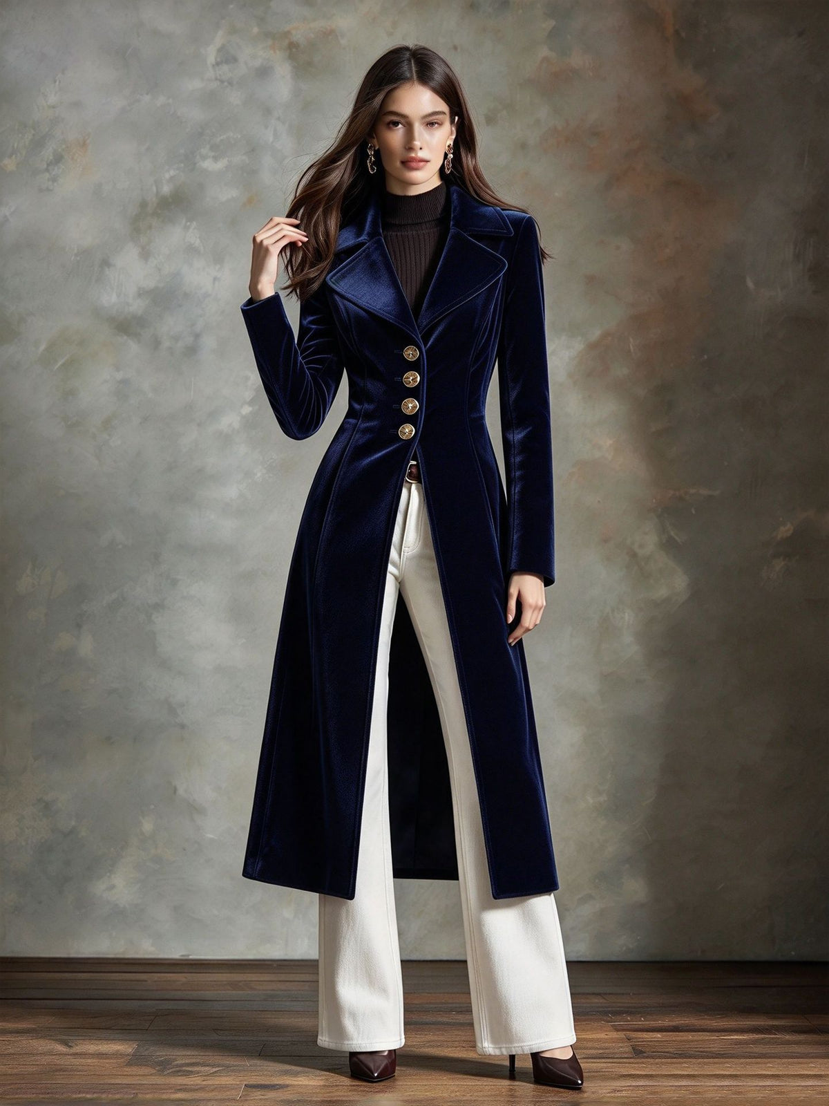 Retro Velvet Belted Waist Coat - image 7