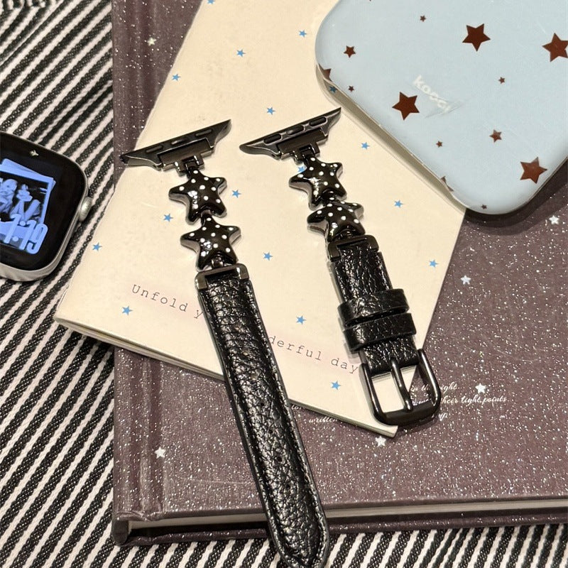 Heart Polka Dot Leather Watch Band - image 4