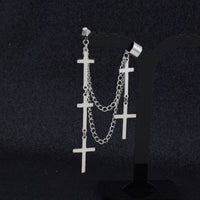 Cross Stud Ear Chain Earrings - image 5