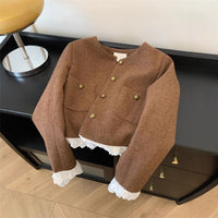 Elegant Short Lace Panel Jacket - image 1