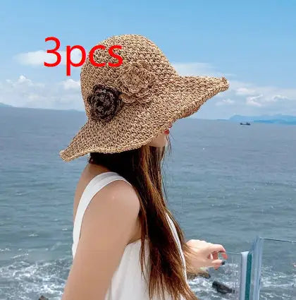 Sombrero de paja para el sol con ribete de encaje - image 8