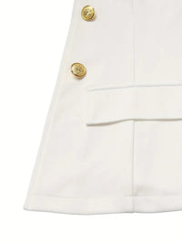Women's Double Breasted Blazer and Pants Suit Set, Gold Buttons - image 5