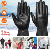 Leather Winter Gloves, Windproof and Warm - image 4