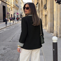 Plaid Color Block Loose Fit Blazer - image 4