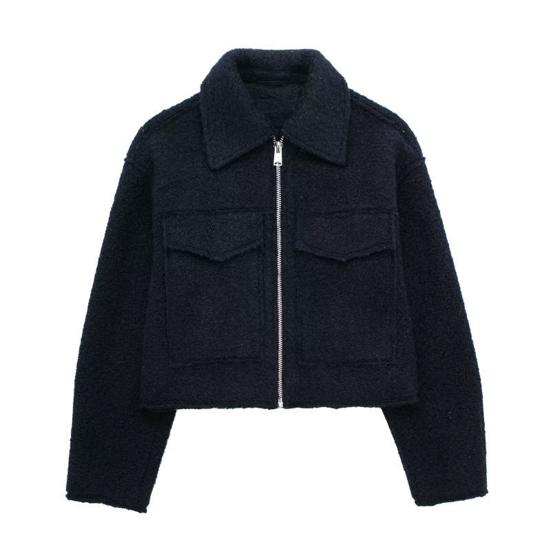 Classic Short Textured Coat - image 4