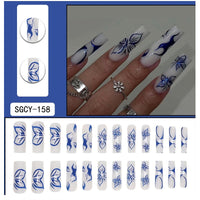 24 PCS Blue Butterfly Press-On Nails - image 6