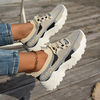 Women's Breathable Knit Mesh Lace-Up Sneakers - image 4