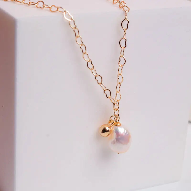 Collar de oro con perla de agua dulce - image 5