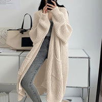 Women's Oversized Chunky Knit Long Cardigan with Pockets - image 8