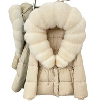 Faux Fur Collar Mid-Length Puffer Jacket - image 5