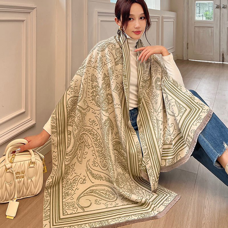 Female Versatile Fashion Thickened Warm Cashmere Scarf - image 12