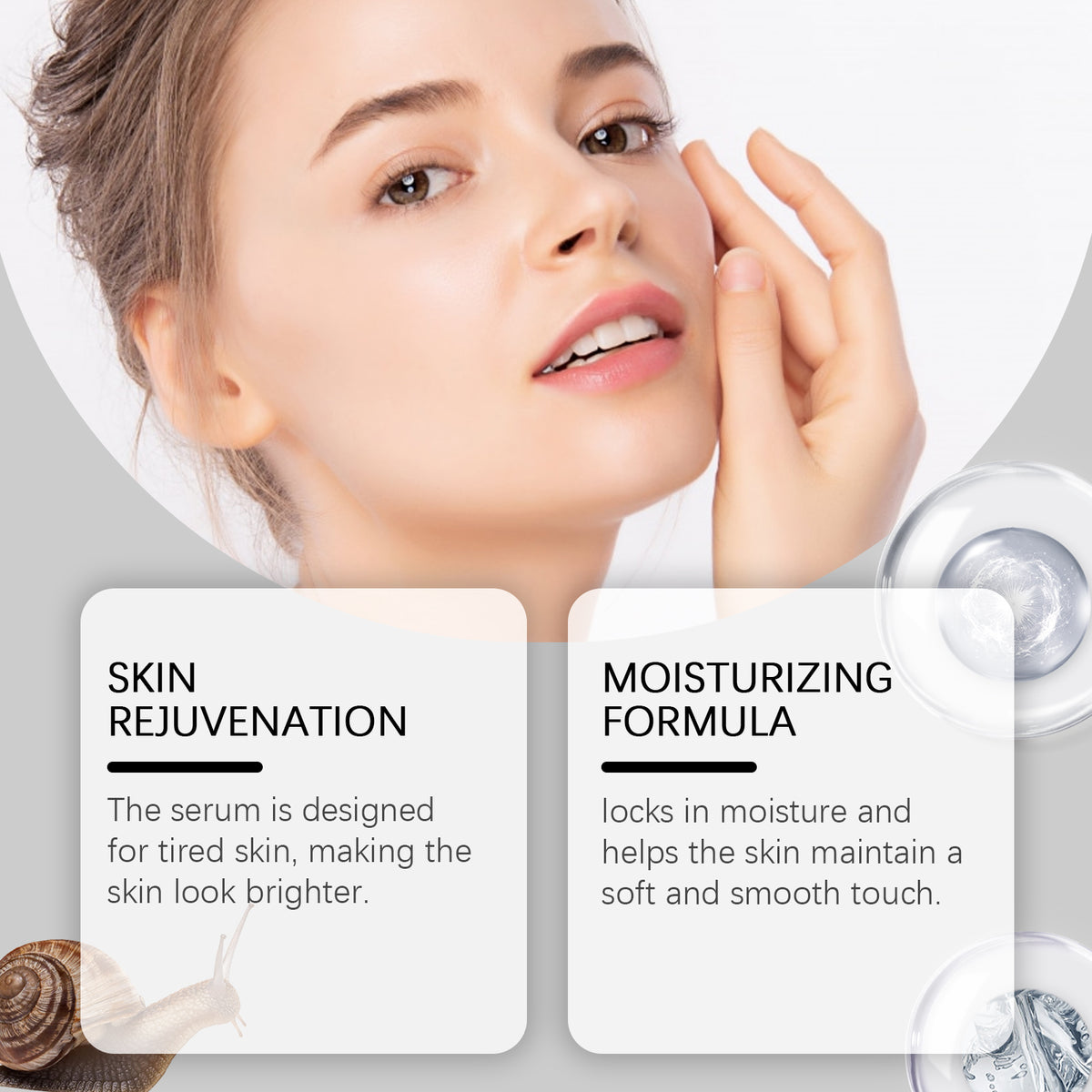 Hoygi Snail Face Serum, Hydrates, Nourishes, Nourishes, Smoothes And Firming Daily Skin Care Serum - image 7