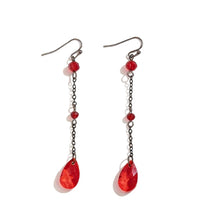Red Drop Tassel Gothic Earrings - image 4