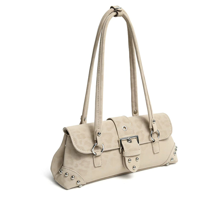 Retro Leopard Print Shoulder Bag