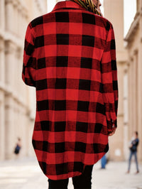Plaid Print Button Front Shirt - image 5