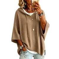 Loose Knit Hooded Pullover with Drawstring - image 5
