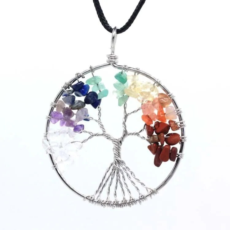 Tree of Life Pendant Necklace with Natural Gemstone Crystals - image 10