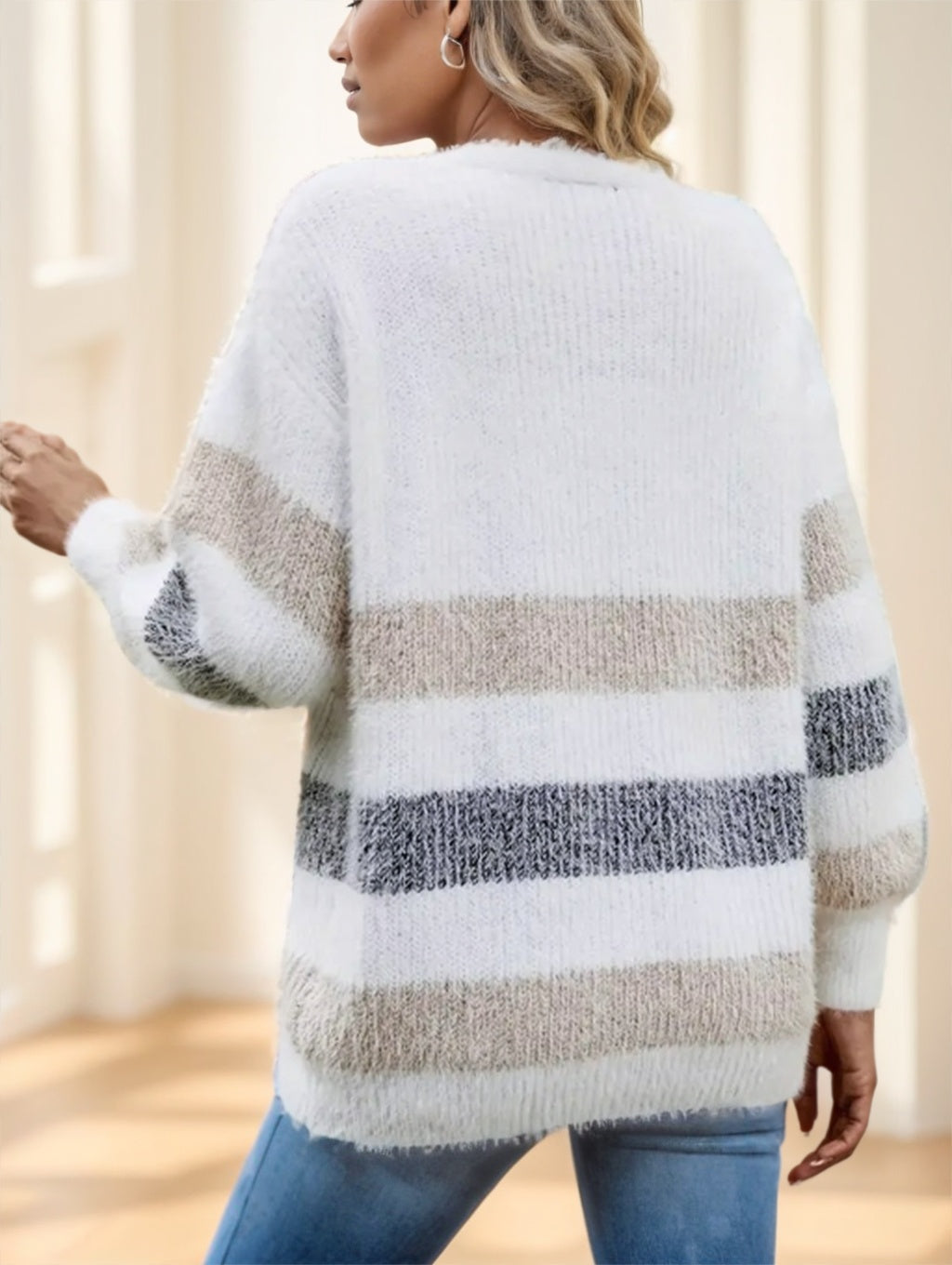 Women's French Stripe Cardigan - image 5