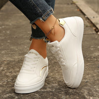 Women's Lace-Up Platform Sneakers, Round Toe - image 3