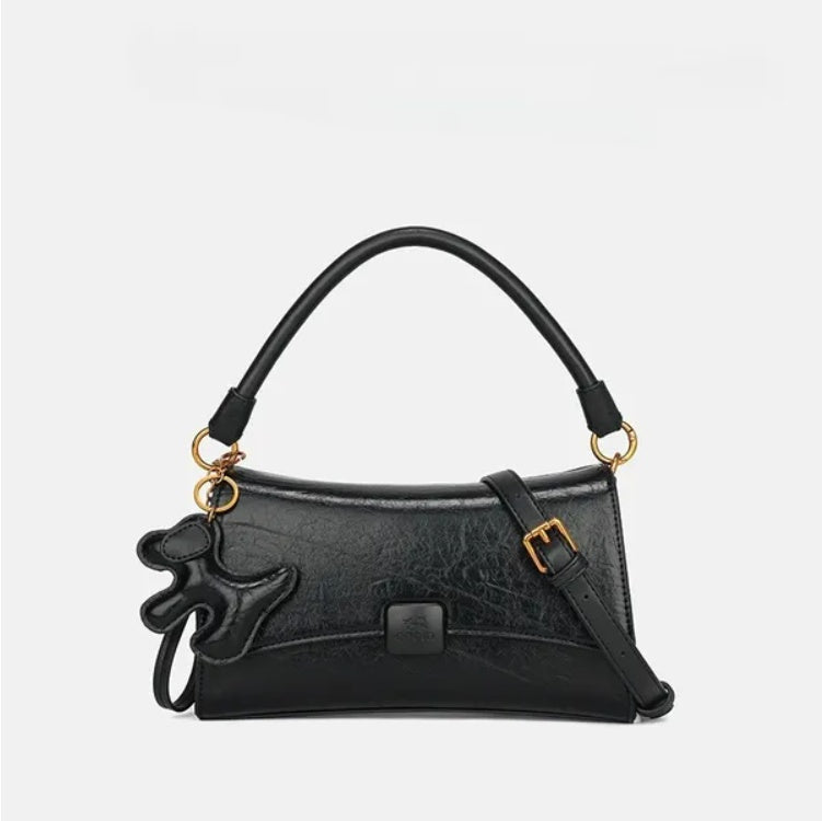 Women's Small Shoulder Bag with Cat Charm
