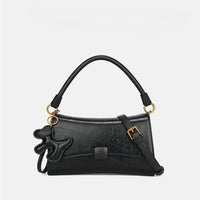 Women's Small Shoulder Bag with Cat Charm - image 11