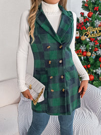 Contrast Check Double-Breasted Vest - image 7