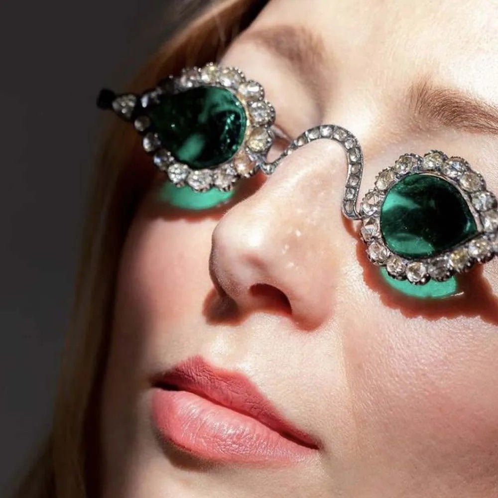 Pearl Teardrop Glasses Frame (No Lenses) - image 2