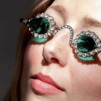 Pearl Teardrop Glasses Frame (No Lenses) - image 2