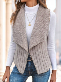 Waterfall Collar Open Front Vest Coat - image 3