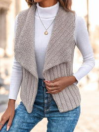 Waterfall Collar Open Front Vest Coat - image 2