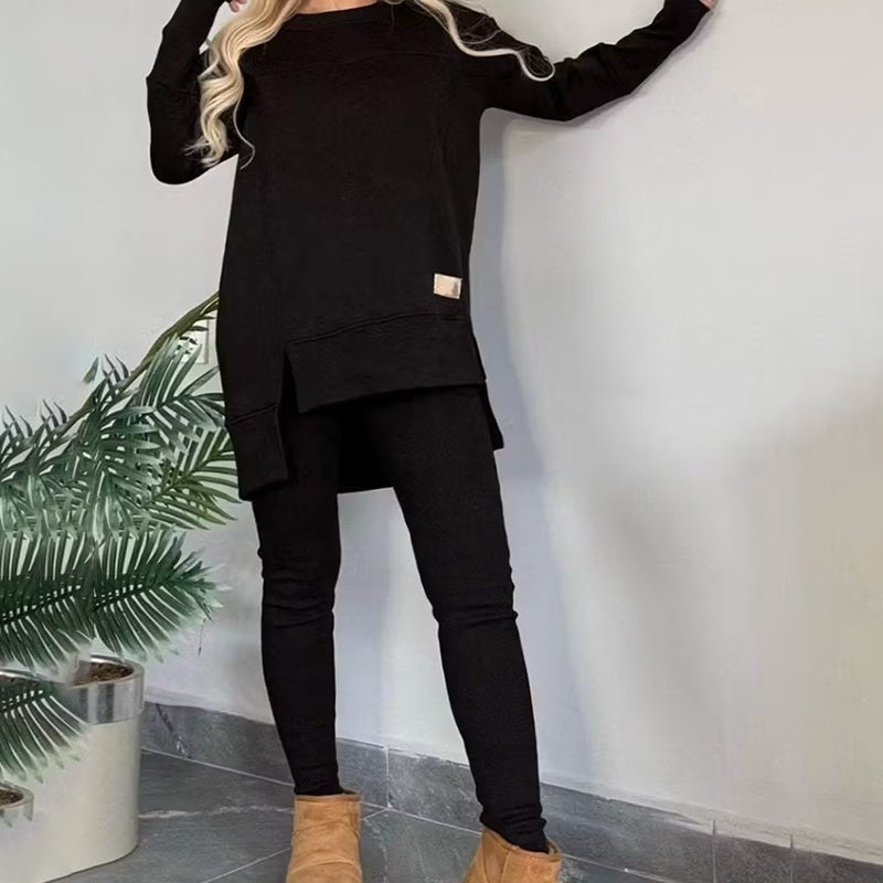 Conjunto de casa de 2 piezas: sudadera con abertura lateral y leggings - image 9