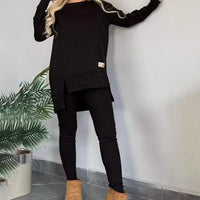 Conjunto de casa de 2 piezas: sudadera con abertura lateral y leggings - image 9