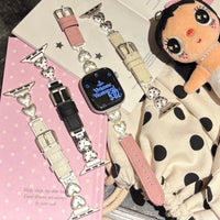 Heart Polka Dot Leather Watch Band - image 1