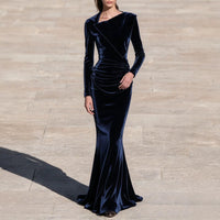 Velvet Off-Shoulder Bodycon Pencil Dress - image 1