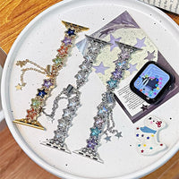 Colorful Rhinestone Star Chain Watch Band - image 2