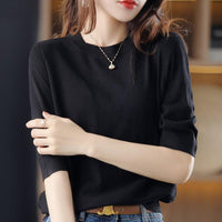 Women's Loose Round Neck Three-Quarter Sleeve Top - image 1